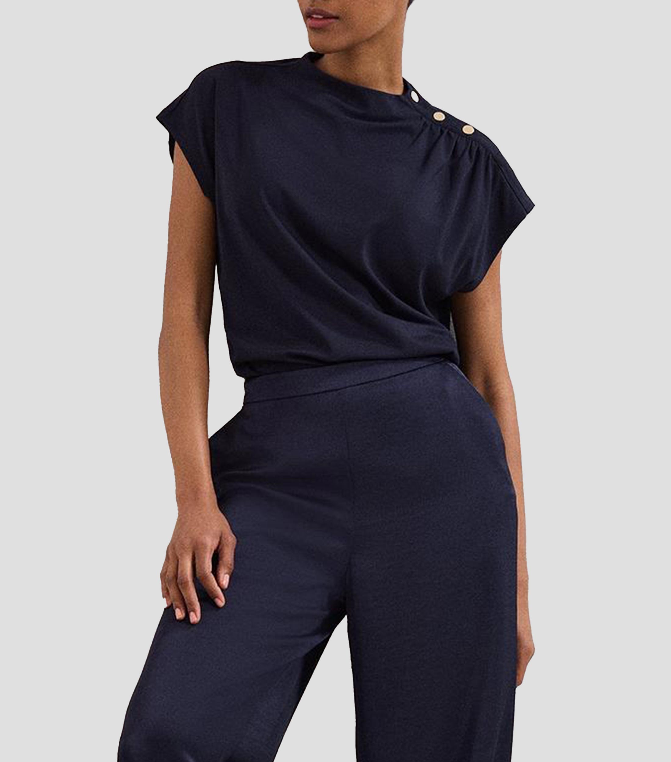 Top liso manga corta Mujer